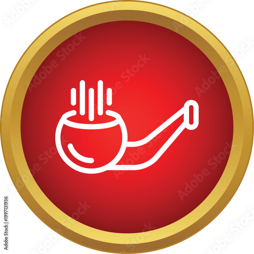 Smoking pipe outline with smoke illustrating a habit or relaxation