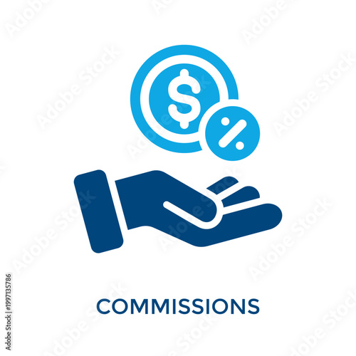 Commissions Icon Dual Tone Style. Vector Illustration For Graphic Design