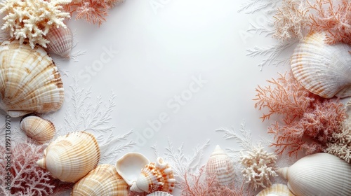 frame with seashells