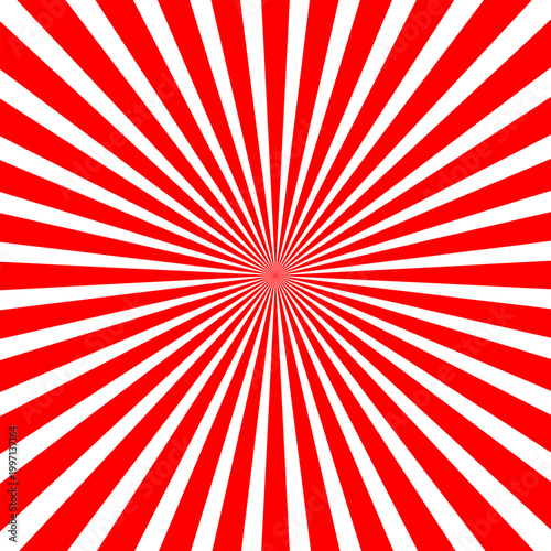 red and white radial sunburst pattern often referred to as a Japanese sunburst or rising sun design.