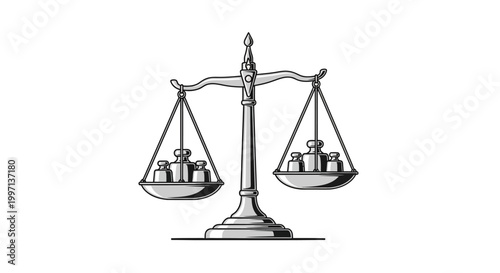 Scales of justice with weights inside.