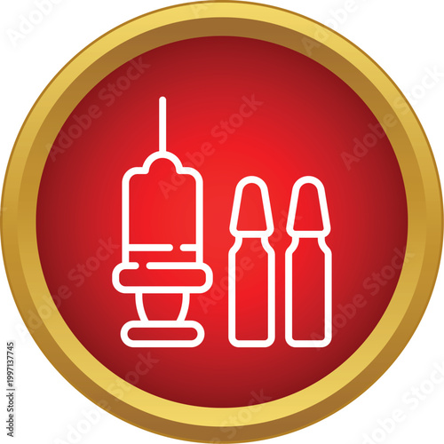 Syringe and ampoules representing vaccination and medicine, medical healthcare concept