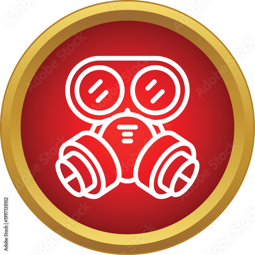 Gas mask icon illustrating protection against hazardous environments and pollution