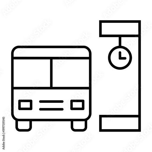 Bus icon vector. Public transport Illustration sign. Bus stop symbol. Bus station logo. Bus route web icon.