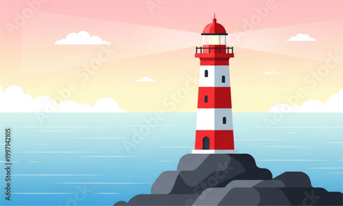 lighthouse in the sea