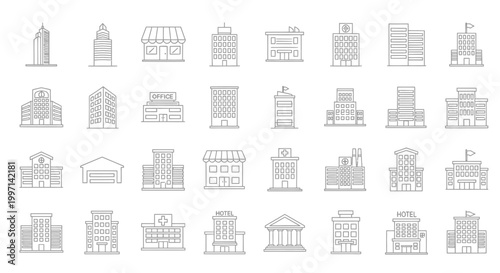 Various Building Architecture Icons.