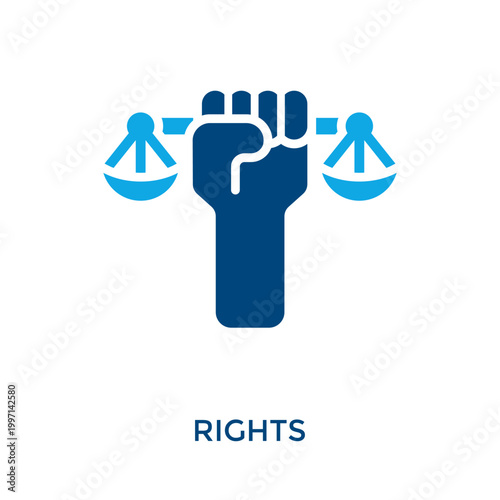 Rights Icon Dual Tone Style. Vector Illustration For Graphic Design