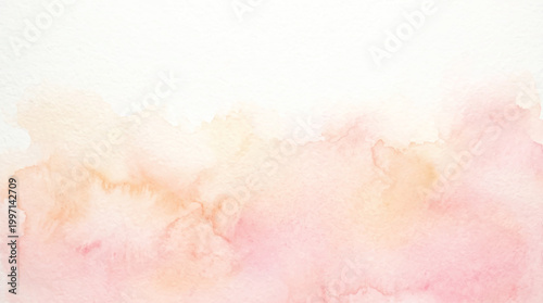 Watercolor gradient background with soft pink and orange hues