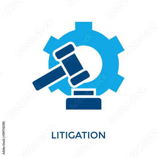 Litigation Icon Dual Tone Style. Vector Illustration For Graphic Design
