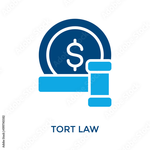 Tort Law Icon Dual Tone Style. Vector Illustration For Graphic Design