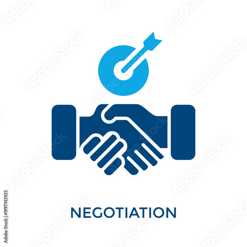 Negotiation Icon Dual Tone Style. Vector Illustration For Graphic Design