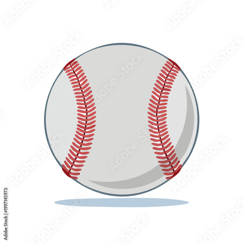Classic baseball with red stitching, isolated on white, representing sport and competition