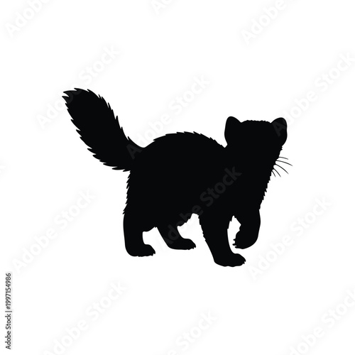 Marten silhouette icon vector flat design.
