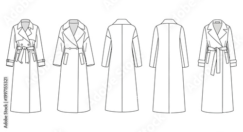 Photos Detailed drawings of long coats.