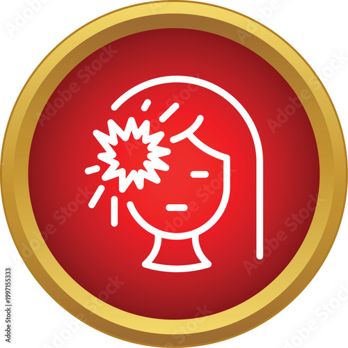 Woman icon showing a headache or migraine pain symptom
