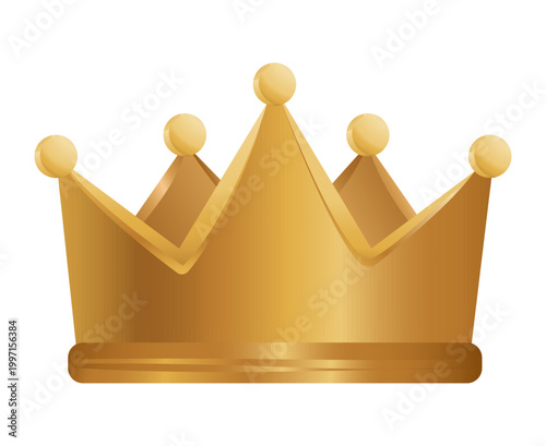 Golden crown. Vector illustration on an isolated white background.