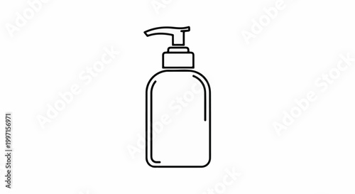 A simple line drawing of a pump dispenser bottle