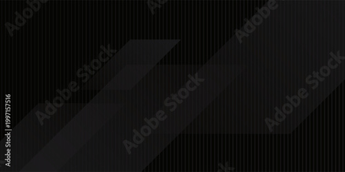 Dark deep black grey dynamic abstract background with diagonal lines. Modern creative halftone premium gradient. 3d cover of business presentation banner for sale event night party. Soft shadow carbon