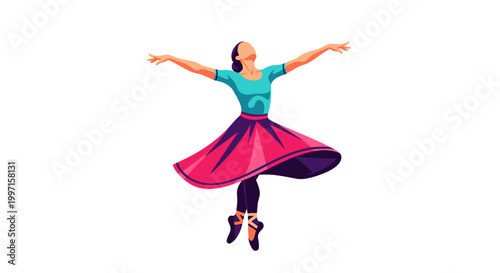 Graceful ballerina performing in a beautiful dance pose