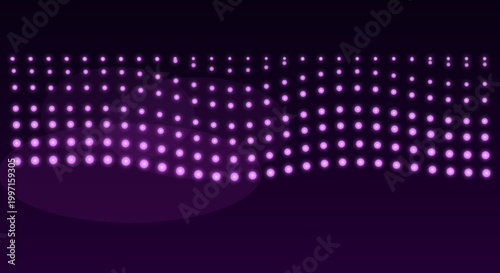 Purple dot pattern background in dark gradient with neon lighting for music festival