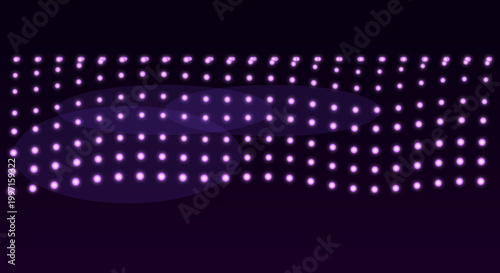 Purple LED lights display in dark room with futuristic neon glow for nightclub decoration