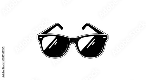 Sunglasses Illustration: Sleek Black and White Graphic for Fashion and Lifestyle