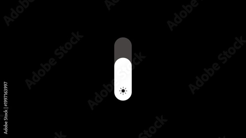 Animated Vertical Brightness Control Slider Icon with Sun Symbol