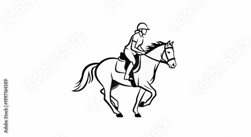 A person in riding attire on a horse