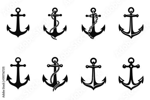  Anchor Silhouette Vector Illustration