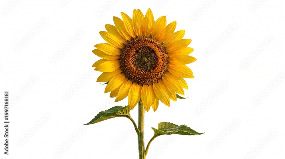 Obraz premium Cinematic Sunflower Clipart Isolated on White Background