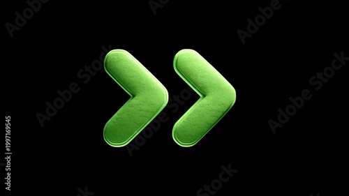 A video showcasing green arrow icons on a black background