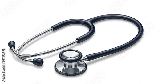 Vector illustration of a professional medical stethoscope isolated on a white background