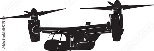 Black drone vector, helicopter illustration, aircraft silhouette, flying machine