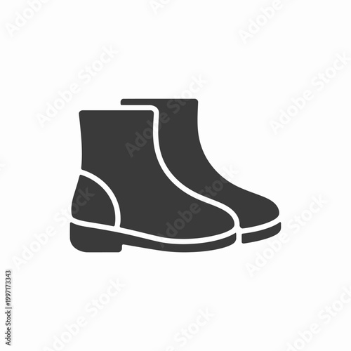 Winter fashion boots icon silhouette for footwear and shoe retail store