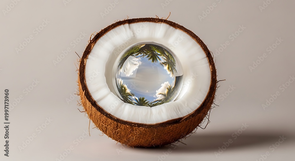 Fototapeta premium coconut on a white background