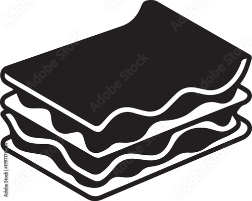 Stack of lasagna icon with illustration homemade restaurant