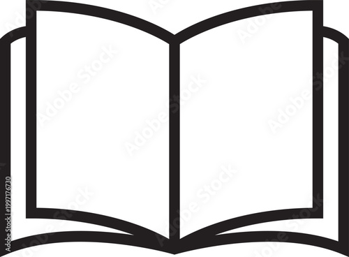 Opened book line icon