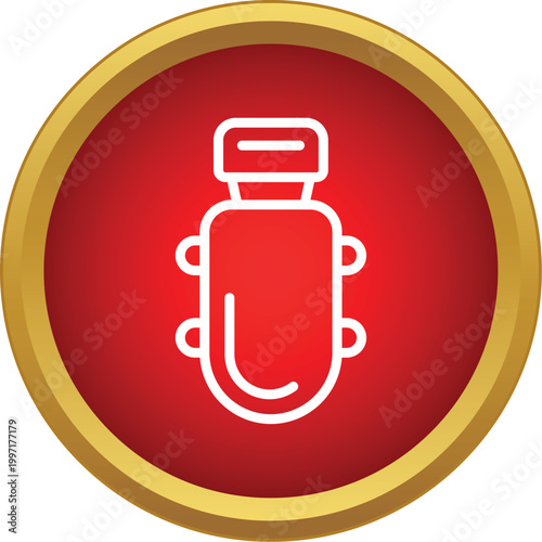 Police baton icon for law enforcement equipment and riot control