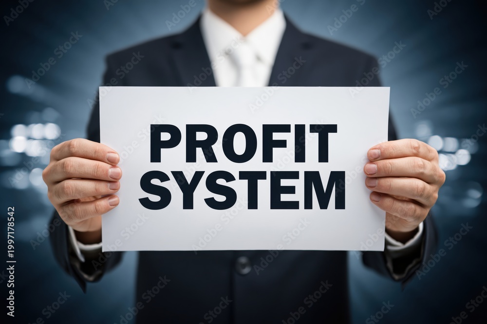 Obraz premium Entrepreneur Describing a Sustainable Profit System