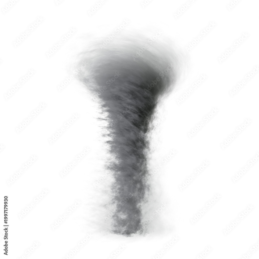 Fototapeta premium 3D rendered tornado overlay isolated on a transparent background with the light casting from a certain direction 