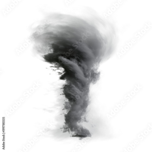 Photos 3D rendered tornado overlay isolated on a transparent background with the light