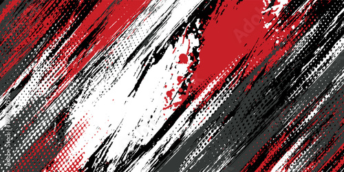 Gaming esport background striking stripes electric banner vector illustration design red black grunge brush wing comic pattern modern abstract concept livery stripes decal paint splash splatter.eps 10