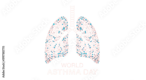 World Asthma Day Lungs Illustration for Healthcare Awareness Campaigns and Medical Education