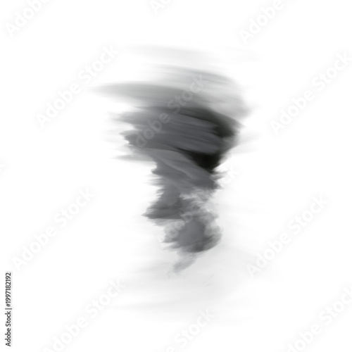 Cuadro en lienzo 3D rendered tornado overlay isolated on a transparent background with the light
