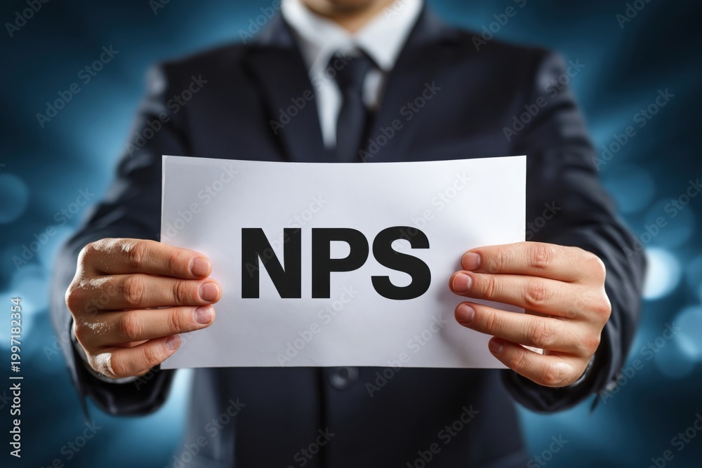 Obraz premium Customer Experience Manager Presenting the NPS Metric Acronym