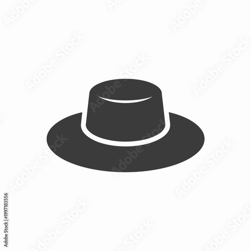 Women summer wide brim sun hat icon for vacation and beach fashion