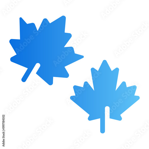 Maple leaf Line Gradient Icon