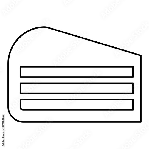 Piece of cake slice contour outline line icon black color vector illustration image thin flat style