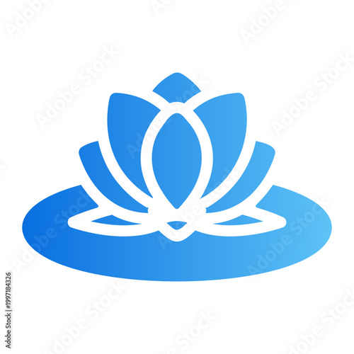 Lotus Line Gradient Icon