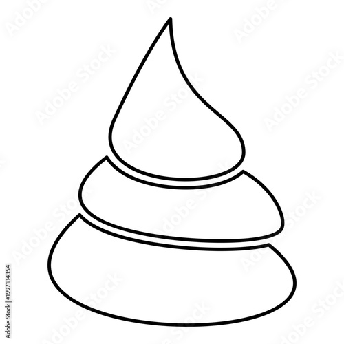 Cream swirl custard whipped contour outline line icon black color vector illustration image thin flat style